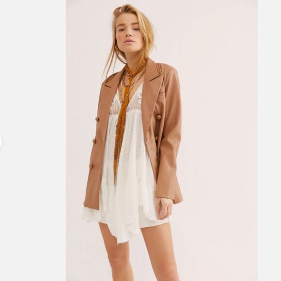 Free People Mariposa Babydoll Mini Dress Top Embroidered Boho Cottage Fairy M - Picture 4 of 14